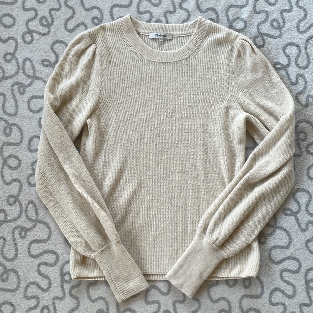 Madewell Cream Baybrook Pullover Sweater